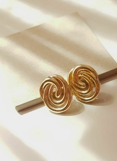 Brinco Maxi Espiral Banhado em Ouro 18k