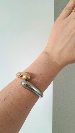 Bracelete Gota Duo em Banho Prata e Ouro - comprar online