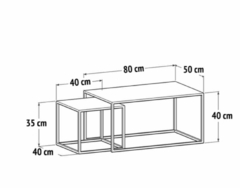 Duo ratonas rectangulares hierro con soldaduras premium - Nova Design