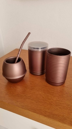 Mate, bombilla contenedor de yerba y azucar de aluminio - comprar online