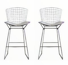 Banqueta Bertoia Plata con Almohadón