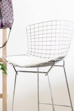 Banqueta Bertoia Plata con Almohadón - comprar online