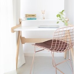 Escritorio + silla bertoia blanca / cobre en internet