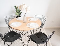 Imagen de Silla Bertoia Negra con Almohadón