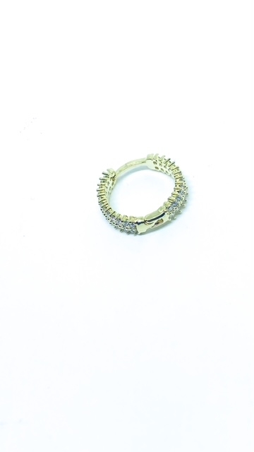 Piercing Argola Dourado Strass Click Branco 10 mm - comprar online