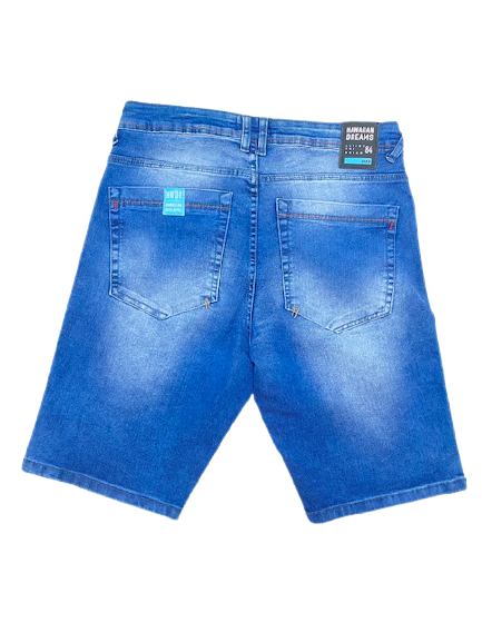 Bermuda HD Jeans com Pingos de Tinta e Detalhe na Lateral Vermelho - comprar online