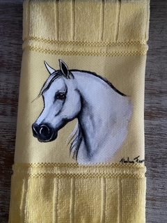 Toalha lavabo amarela cavalo tordilho - comprar online