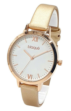 Reloj Blaquè BQ213D Malla De Cuero Dorado.