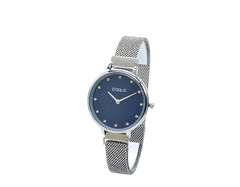 Reloj Blaquè BQ-247PA Malla tejida plateado fondo azul para dama