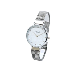 Reloj Blaquè BQ-247PB Malla tejida plateado fondo blanco para dama