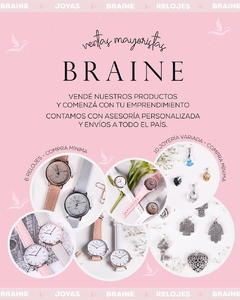 RELOJ ONA SAEZ BUCKINGHAM MALLA DE CUERO ANALOGO UNISEX MARRÒN CON CALENDARIO BRAINE JOYAS - BRAINE JOYAS Y RELOJES