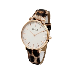 Reloj Blaquè BQ240RB malla de cuero Animal Print para dama