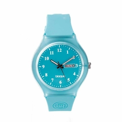 Reloj Blaquè BQ-171AQ Malla de caucho celeste con doble calendario - comprar online