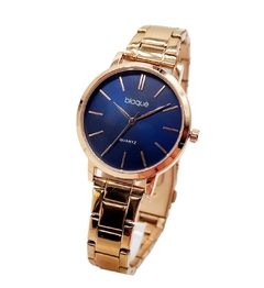 Reloj Blaquè BQ243RA malla de metal Rosè fondo Azul para dama