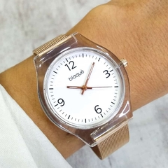 Reloj Blaquè BQ193RB Malla Tejida Rosè cuadrante Blanco