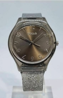 Reloj Blaquè BQ195N Malla Plàstica Gris con Glitter para dama