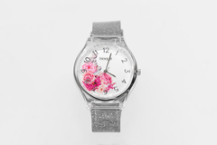 Reloj Blaquè BQ195NF Malla Plàstica Gris Glitter Cuadrante con Flores - comprar online