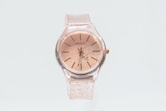 Reloj Blaquè BQ196R Malla Plàstica Transparente Glitter Rosè Cuadrante Glitter en internet