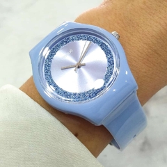 Reloj Blaquè BQ194C Malla Plastica Celeste Cuadrante Glitter - comprar online