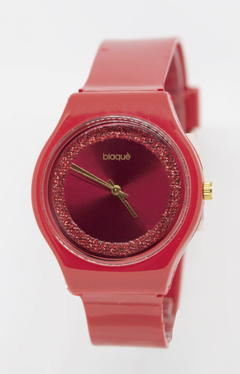 Reloj Blaquè BQ194RJ Malla Plàstica Rojo Coral Cuadrante Glitter - comprar online