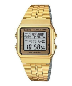 Reloj Casio A500WGA-9D Vintage digital World Time dorado Unisex en internet