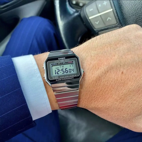 Reloj Casio A700W 1A Vintage digital plateado Unisex