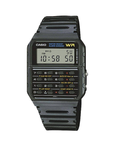 Reloj Casio CA53W-1Z CA-091 Vintage data bank digital con Calculadora caucho Negro WR - BRAINE JOYAS Y RELOJES