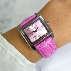 Reloj Casio CA-128 LTF-120L-4C Dama Malla De Cuero Rosa