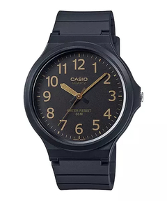 Reloj Casio MW240-1B2 malla de caucho negro caballero WR - comprar online