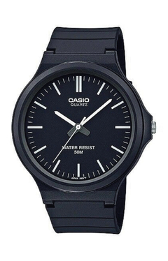 Reloj Casio MW240-1E malla de caucho negro caballero WR - comprar online