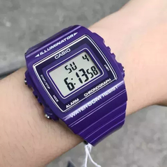 Reloj Casio W215H-6A Vintage digital malla de silicona violeta para unisex WR