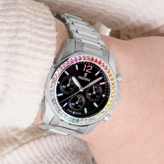 Reloj Festina Dama F20606.3 Rainbow sumergible malla de acero cronógrafo con cubics