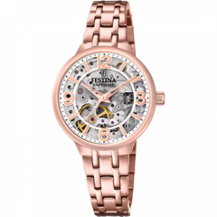 Reloj Festina Dama F20616.1 Skeleton sumergible malla de acero combinada caja transparente