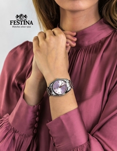Reloj Festina F16790.D para dama malla de acero con calendario - comprar online