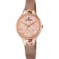 Reloj Festina F20333.2 mademoiselle malla de acero tejido para Dama con cristales Swarovski