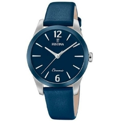 Reloj Festina F20473.5 para dama malla de cuero caja de ceramica