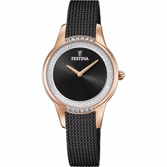 Reloj Festina F20496.2 Para Dama malla de metal tejido con cristales swarovski - comprar online