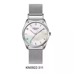 Reloj Knock Out KN0922-311 malla de metal tejido plateado para dama