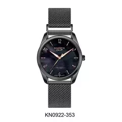 Reloj Knock Out KN0922-353 malla de metal tejido negro para dama