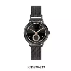 Reloj Knock Out KN0930-213 malla de metal tejido negro para dama