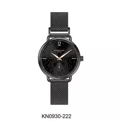 Reloj Knock Out KN0930-222 malla de metal tejido negro para dama