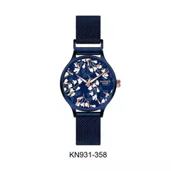 Reloj Knock Out KN0931-358 malla de metal tejido azul para dama