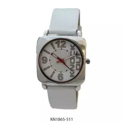 Reloj Knock Out KN1865-511 malla de cuero para dama blanco