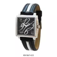 Reloj Knock Out KN1867-663 malla de cuero para dama negro