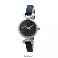 Reloj Knock Out KN1874-433 malla de cuero para dama negro