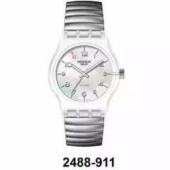 Reloj Knock Out KN2488-911 malla elastizable para dama plateado