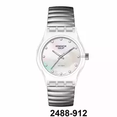 Reloj Knock Out KN2488-912 malla elastizable para dama plateado