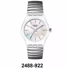 Reloj Knock Out KN2488-922 malla elastizable para dama plateado