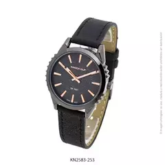 Reloj Knock Out KN2583-253 malla de cuero para dama negro