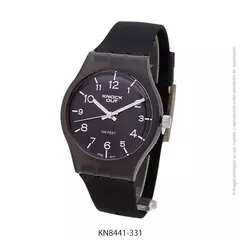 Reloj Knock Out KN8441-1 331 malla de caucho negro para dama 40mm